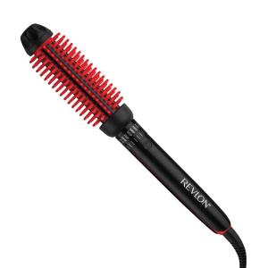 imageREVLON Silicone Bristle Heated Hair Styling Brush  Fast Long Lasting Volume for Easy Styling  1quot Barrel for Full Body and Smooth Styles BlackPinkRed