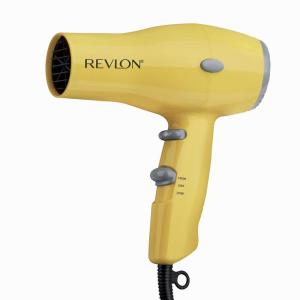imageREVLON Travel Hair Dryer  SalonStyle Blowouts Lightweight Design 1875 Watts for Fast Drying with 2 Heat ampamp Speed Settings for Drying and Styling Flexibility BlackYellow