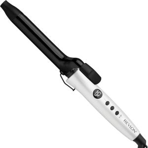 imageRevlon Crystal C  Ceramic Hair Curling Iron  LongLasting Shine and Less Frizz 1 inWhite and Black