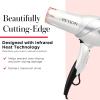 imageREVLON Infrared Hair Dryer with Diffuser  Ionic Blow Dryer Diffuser and Concentrator Infrared Heat Technology to Prevent OverDrying for Shiny Soft Hair with Natural Moisture WhiteWhite