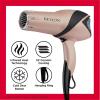 imageREVLON Infrared Hair Dryer with Diffuser  Ionic Blow Dryer Diffuser and Concentrator Infrared Heat Technology to Prevent OverDrying for Shiny Soft Hair with Natural Moisture WhiteRose Gold