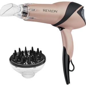 imageREVLON Infrared Hair Dryer with Diffuser  Ionic Blow Dryer Diffuser and Concentrator Infrared Heat Technology to Prevent OverDrying for Shiny Soft Hair with Natural Moisture WhiteRose Gold