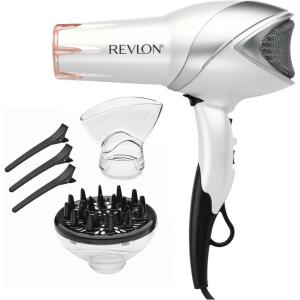 imageREVLON Infrared Hair Dryer with Diffuser  Ionic Blow Dryer Diffuser and Concentrator Infrared Heat Technology to Prevent OverDrying for Shiny Soft Hair with Natural Moisture WhiteWhite
