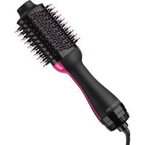 imageREVLON One Step Hair Dryer And Volumizer Hot Air Brush Turquoise Volumizer 1 CountBlack Pink
