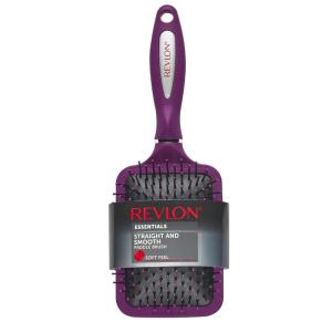 imageRevlon Straight ampamp Smooth Soft Touch Paddle Hair Brush Set Black  BerryBerry