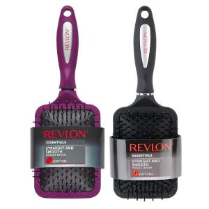 imageRevlon Straight ampamp Smooth Soft Touch Paddle Hair Brush Set Black  BerryBlackBerry
