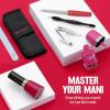 imageRevlon Manicure Essentials Kit with Travel Case Nail Care Set with Dual Ended Cuticle Trimmer Curved Blade Clippers Compact Emeryl File ampamp Buffer Pack of 1