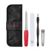 imageRevlon Manicure Essentials Kit with Travel Case Nail Care Set with Dual Ended Cuticle Trimmer Curved Blade Clippers Compact Emeryl File ampamp Buffer Pack of 1