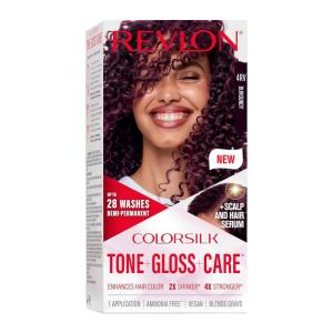 imageRevlon ColorSilk Tone  Gloss  Care Demi Permanent Hair Color Dye Kit with LeaveIn Scalp and Haircare Serum 2x Shinier 4x Stronger 5RR Medium Red 45 fl oz4RV Burgundy