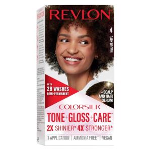 imageRevlon ColorSilk Tone  Gloss  Care Demi Permanent Hair Color Dye Kit with LeaveIn Scalp and Haircare Serum 2x Shinier 4x Stronger 5RR Medium Red 45 fl oz4 Dark Brown