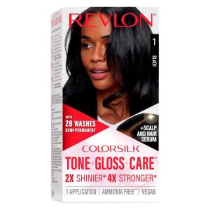 imageRevlon ColorSilk Tone  Gloss  Care Demi Permanent Hair Color Dye Kit with LeaveIn Scalp and Haircare Serum 2x Shinier 4x Stronger 5RR Medium Red 45 fl oz1 Black