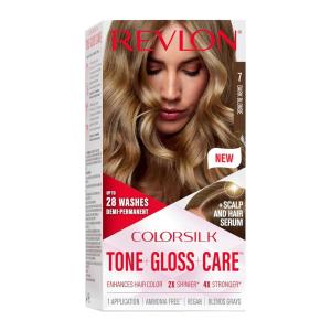 imageRevlon ColorSilk Tone  Gloss  Care Demi Permanent Hair Color Dye Kit with LeaveIn Scalp and Haircare Serum 2x Shinier 4x Stronger 5RR Medium Red 45 fl oz7 Dark Blonde