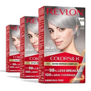 imageRevlon ColorSilk with Bond Repair Complex Blonde Permanent Hair Color 100 Gray Coverage Ammonia Free Hair Dye Vegan Keratin 71 Golden Blonde Pack of 382B Silver Blonde