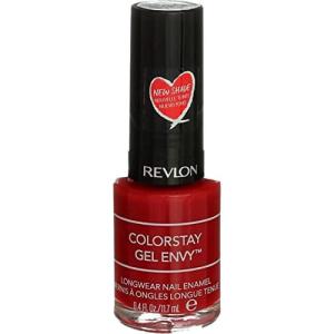 imageRevlon ColorStay Gel Envy Longwear Nail Polish with Builtin Base Coat ampamp Glossy Shine Finish in RedCoral 550 All On Red 04 oz550 All On Red