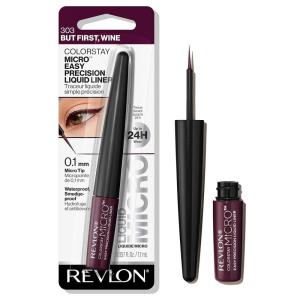 imageREVLON ColorStay Micro Easy Precision Liquid Eyeliner Waterproof Smudgeproof Longwearing with Felt Tip Applicator 301 Blackout 0057 fl oz303 But First  Wine Pack of 1