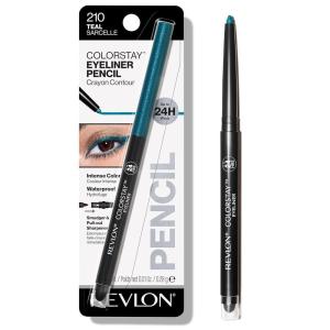 imageRevlon ColorStay Pencil Waterproof Eyeliner SmudgeProof Eye Makeup with BuiltIn Sharpener 202 Black Brown 001 ozTEAL