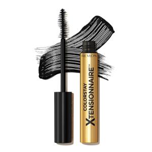 imageRevlon ColorStay Xtensionnaire Lengthening Lash Serum and Mascara In One Tapered Brush for 2X Longer Looking Eyelashes Infused with Pro Vitamin B5 SmudgeProof 201 Blackest BlackBlackest Black