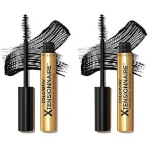 imageRevlon ColorStay Xtensionnaire Lengthening Lash Serum and Mascara In One Tapered Brush for 2X Longer Looking Eyelashes Infused with Pro Vitamin B5 SmudgeProof 211 Black Waterproof027 Fl Oz Pack of 2