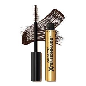 imageRevlon ColorStay Xtensionnaire Lengthening Lash Serum and Mascara In One Tapered Brush for 2X Longer Looking Eyelashes Infused with Pro Vitamin B5 SmudgeProof 201 Blackest BlackBlack Brown