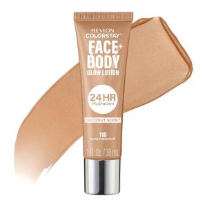 imageRevlon ColorStay Face ampamp Body Glow Lotion Hydrating Glow Moisturizer 24HR Hydration Illuminating Luminizing Shimmer 140 In My Bronze Era110 Glow Through It