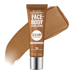 imageRevlon ColorStay Face ampamp Body Glow Lotion Hydrating Glow Moisturizer 24HR Hydration Illuminating Luminizing Shimmer 140 In My Bronze Era130 If You Glow You Glow
