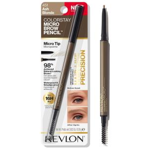 imageRevlon ColorStay Micro Eyebrow Pencil with Built In Spoolie Brush Infused with Argan and Marula Oil Waterproof Smudgeproof 456 Dark Brown 0003 ozAsh Blonde