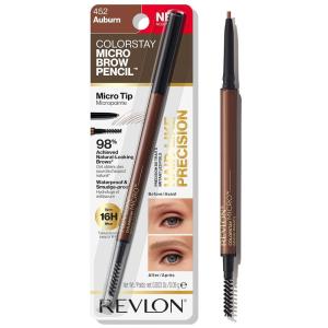 imageRevlon ColorStay Micro Eyebrow Pencil with Built In Spoolie Brush Infused with Argan and Marula Oil Waterproof Smudgeproof 456 Dark Brown 0003 ozAuburn