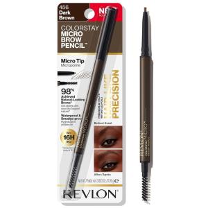 imageRevlon ColorStay Micro Eyebrow Pencil with Built In Spoolie Brush Infused with Argan and Marula Oil Waterproof Smudgeproof 456 Dark Brown 0003 ozDark Brown