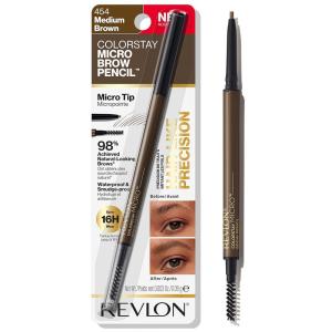 imageRevlon ColorStay Micro Eyebrow Pencil with Built In Spoolie Brush Infused with Argan and Marula Oil Waterproof Smudgeproof 456 Dark Brown 0003 ozMedium Brown