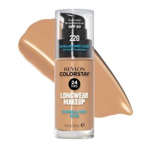 imageRevlon Liquid Foundation ColorStay Face Makeup for Normal ampamp Dry Skin SPF 20 Longwear MediumFull Coverage with Natural Finish 410 Cappuccino 1 fl oz220 Natural Beige