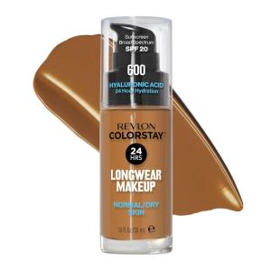 imageRevlon Liquid Foundation ColorStay Face Makeup for Normal ampamp Dry Skin SPF 20 Longwear MediumFull Coverage with Natural Finish 410 Cappuccino 1 fl oz600 Cinnamon