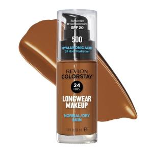 imageRevlon Liquid Foundation ColorStay Face Makeup for Normal ampamp Dry Skin SPF 20 Longwear MediumFull Coverage with Natural Finish 410 Cappuccino 1 fl oz500 Walnut