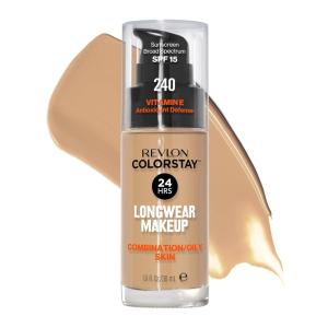imageRevlon Liquid Foundation ColorStay Face Makeup for Combination ampamp Oily Skin SPF 15 MediumFull Coverage with Matte Finish 360 Golden Caramel 1 Fl Oz240 Medium Beige