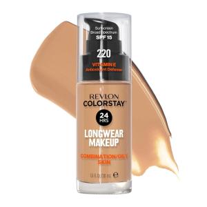 imageRevlon Liquid Foundation ColorStay Face Makeup for Combination ampamp Oily Skin SPF 15 MediumFull Coverage with Matte Finish 360 Golden Caramel 1 Fl Oz220 Natural Beige