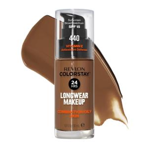 imageRevlon Liquid Foundation ColorStay Face Makeup for Combination ampamp Oily Skin SPF 15 MediumFull Coverage with Matte Finish 360 Golden Caramel 1 Fl Oz440 Mahogany