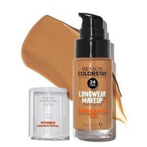 imageRevlon Liquid Foundation ColorStay Face Makeup for Combination ampamp Oily Skin SPF 15 MediumFull Coverage with Matte Finish 360 Golden Caramel 1 Fl Oz330 Natural Tan