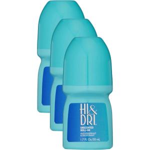 imageHi and Dri Antiperspirant RollOn Unscented 17 Ounce Pack of 617 Fl Oz Pack of 3